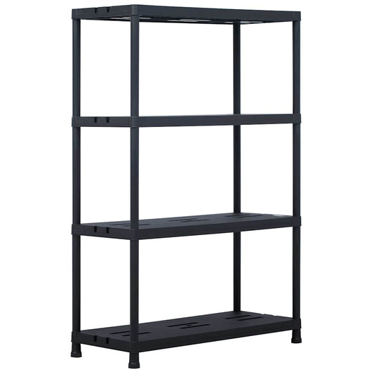 45679 vidaXL Storage Shelf Rack Black 220 kg 90x40x138 cm Plastic