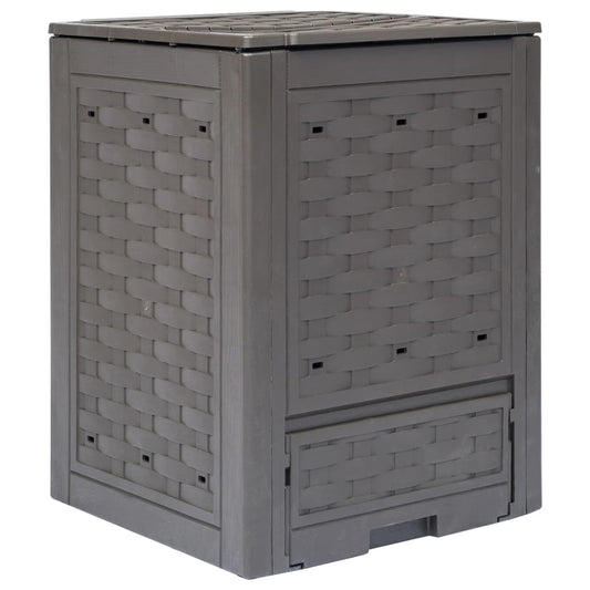 Garden Composter | Brown | Plastic with rattan look | Medium