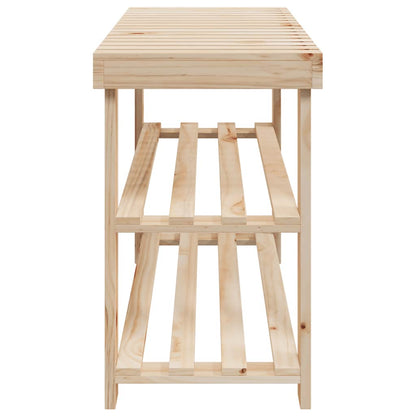 2-in-1 Shoe Rack with Bench Top 2 pcs Solid Wood