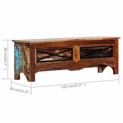 247855 vidaXL TV Cabinet 120x30x40 cm Solid Reclaimed Wood