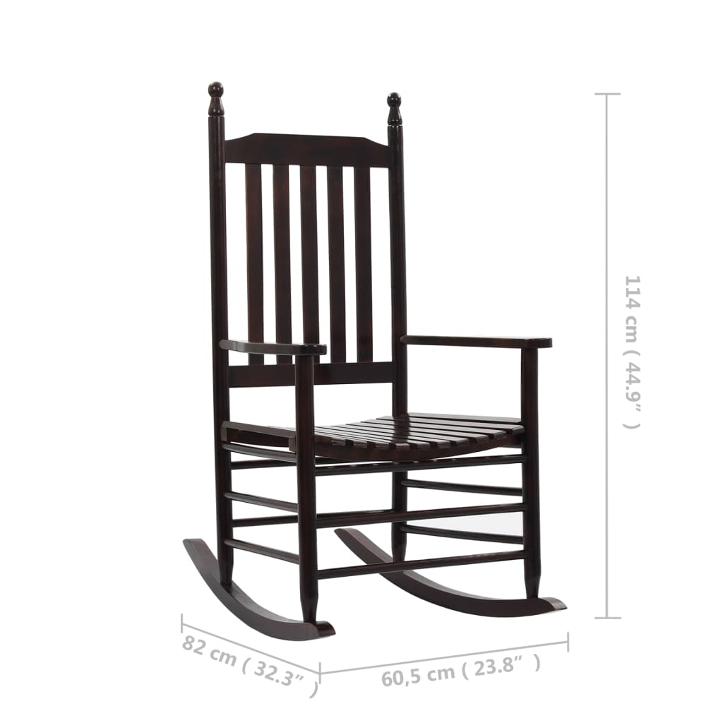 Rocking Chair | Brown | Poplar hardwood | Standard |  Durable
