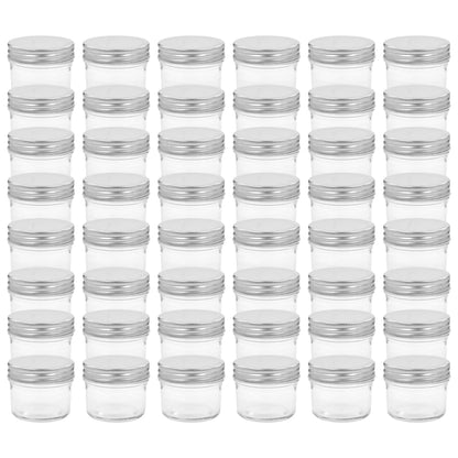 Glass Jam Jars with Silver Lids 48 pcs 110 ml