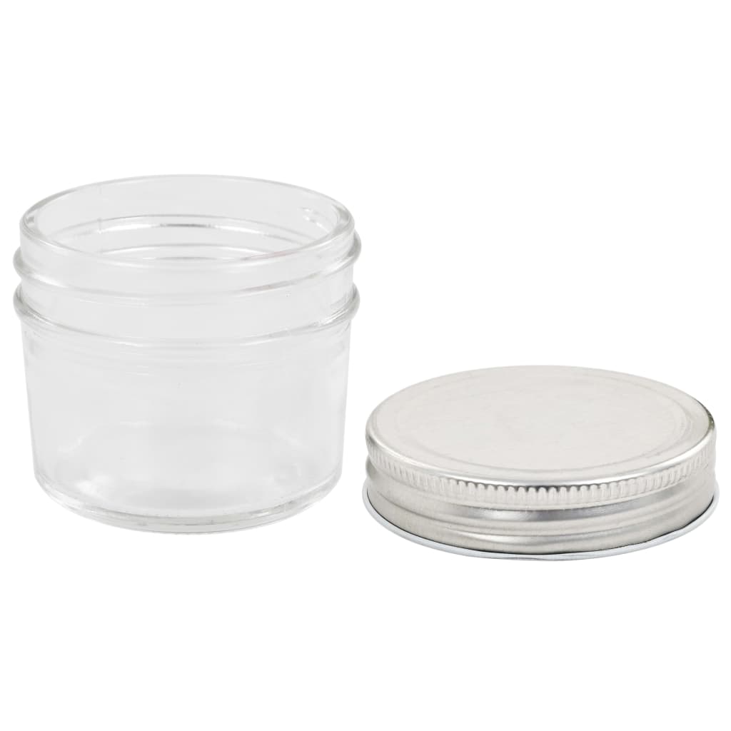 Glass Jam Jars with Silver Lids 48 pcs 110 ml
