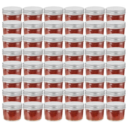 Glass Jam Jars with Silver Lids 48 pcs 110 ml