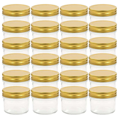 Glass Jam Jars with Gold Lids 24 pcs 110 ml
