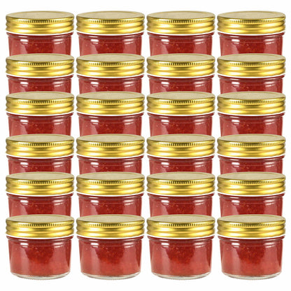 Glass Jam Jars with Gold Lids 24 pcs 110 ml