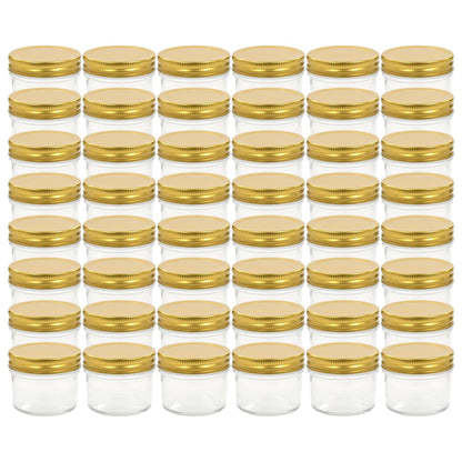 Glass Jam Jars with Gold Lid 48 pcs 110 ml