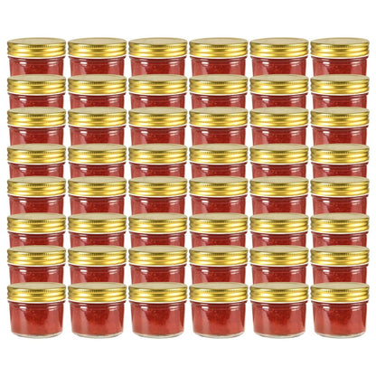 Glass Jam Jars with Gold Lid 48 pcs 110 ml
