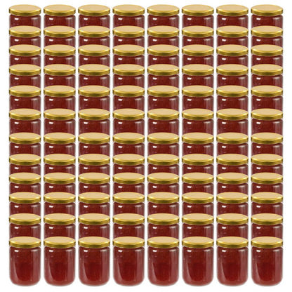 Glass Jam Jars with Gold Lid 96 pcs 230 ml