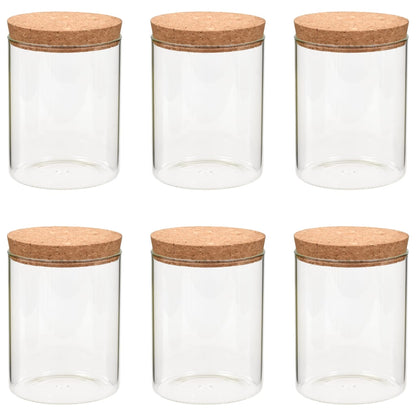 Storage Glass Jars with Cork Lid 6 pcs 650 ml