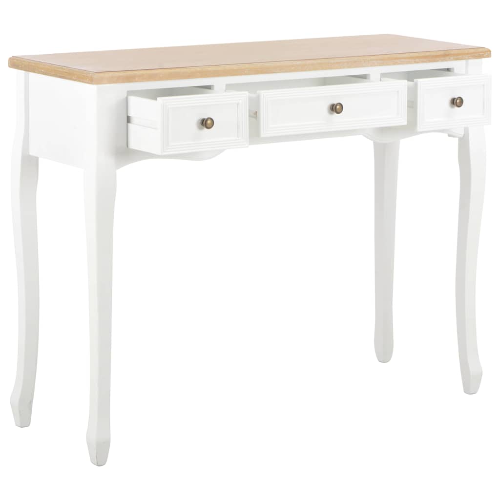 Dressing Console Table with 3 Drawers White
