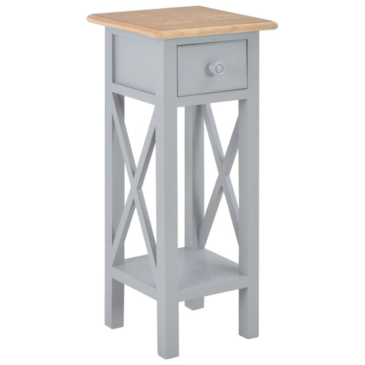 280058 vidaXL Side Table Grey 27x27x65,5 cm Wood