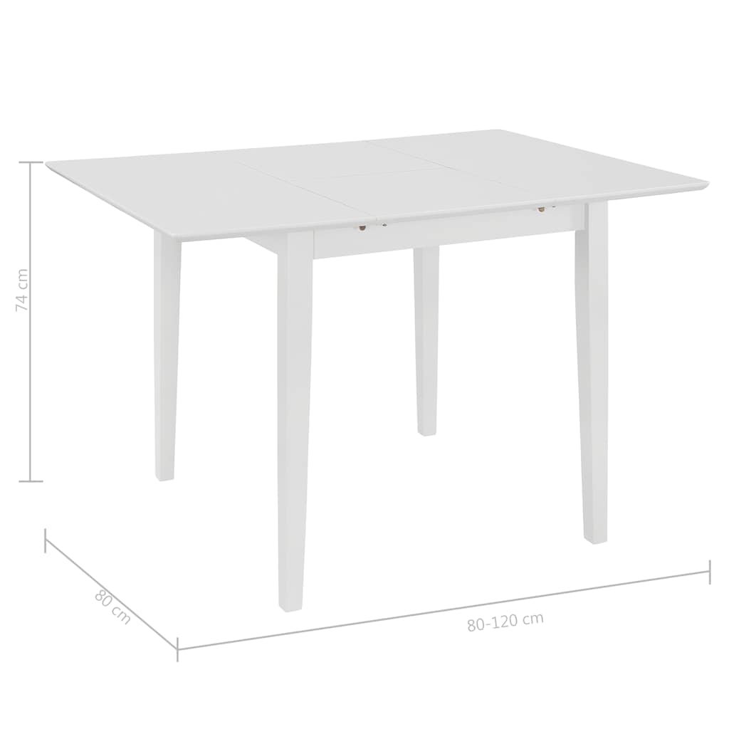 Dining Table | White | Solid rubber wood and MDF | Medium | Extendable