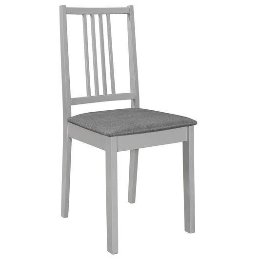 Dining Chairs with Cushions 2 pcs Grey Solid Wood
