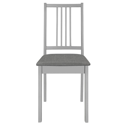 Dining Chairs with Cushions 2 pcs Grey Solid Wood