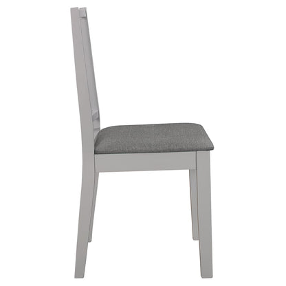 Dining Chairs with Cushions 2 pcs Grey Solid Wood