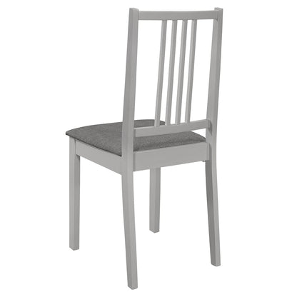 Dining Chairs with Cushions 2 pcs Grey Solid Wood