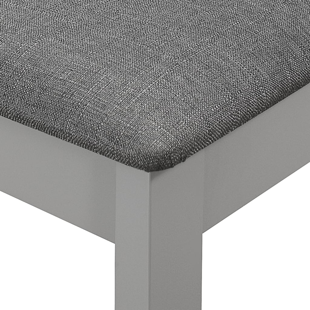 Dining Chairs with Cushions 2 pcs Grey Solid Wood