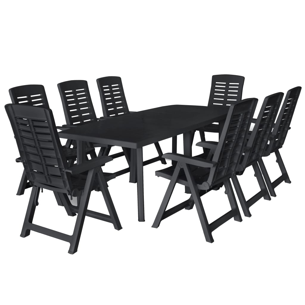 Outdoor Dining Set | Anthracite | Plastic | Foldable | Outdoor Dining Set