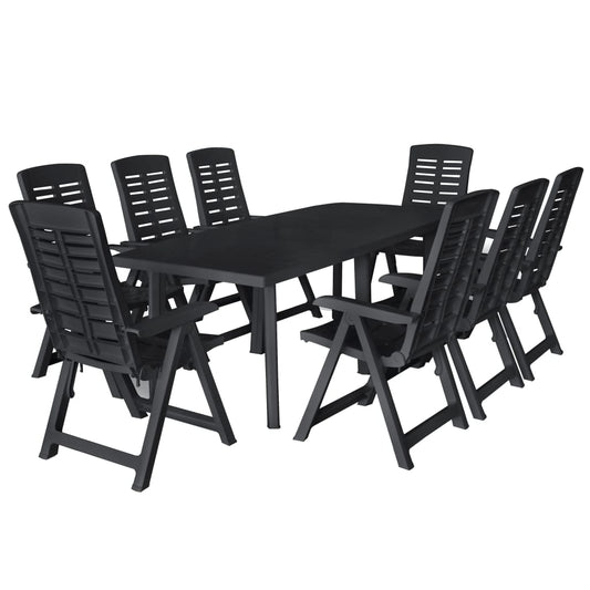Outdoor Dining Set | Anthracite | Plastic | Foldable | Outdoor Dining Set