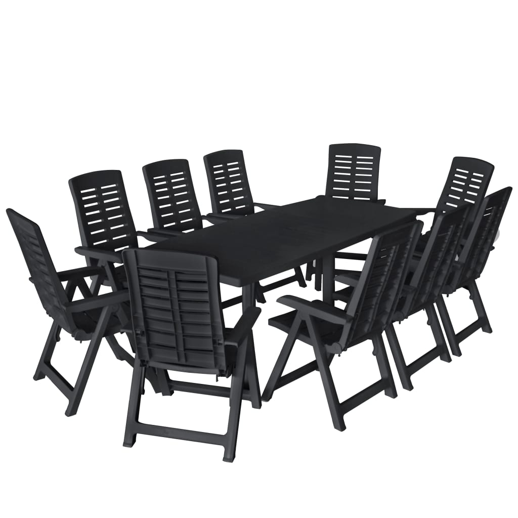 Outdoor Dining Set | Anthracite | Plastic | Foldable | Outdoor Dining Set