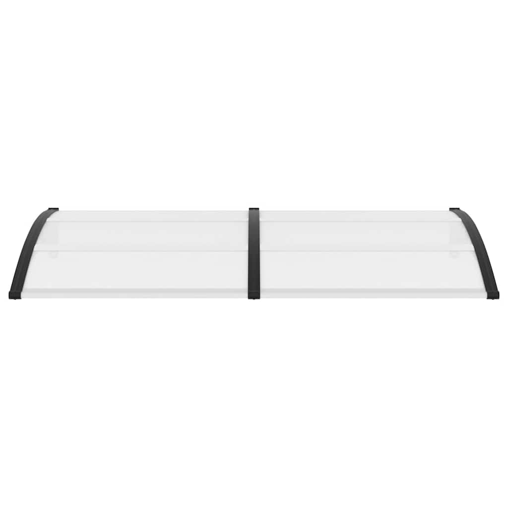 Door Canopy Black and Transparent 200x75 cm PC