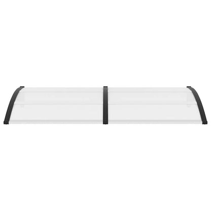 Door Canopy Black and Transparent 200x75 cm PC