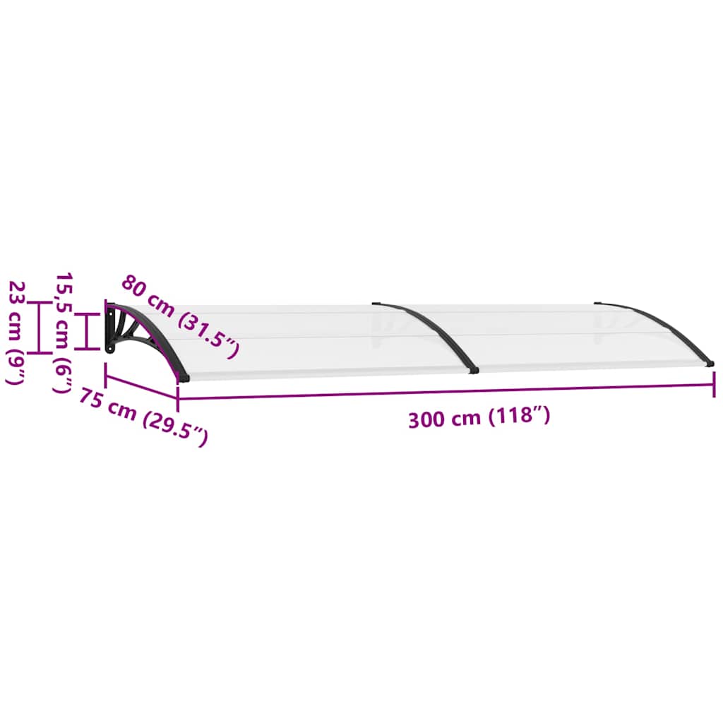 Door Canopy | Black and Transparent