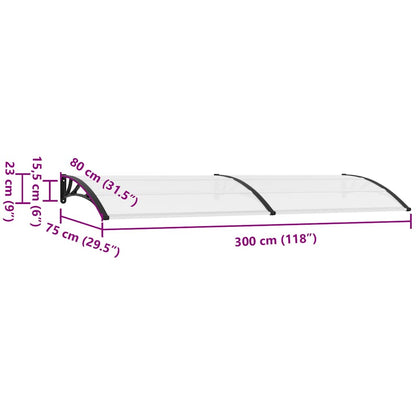 Door Canopy | Black and Transparent