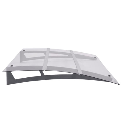 Door Canopy Silver and Transparent 150x90 cm PET