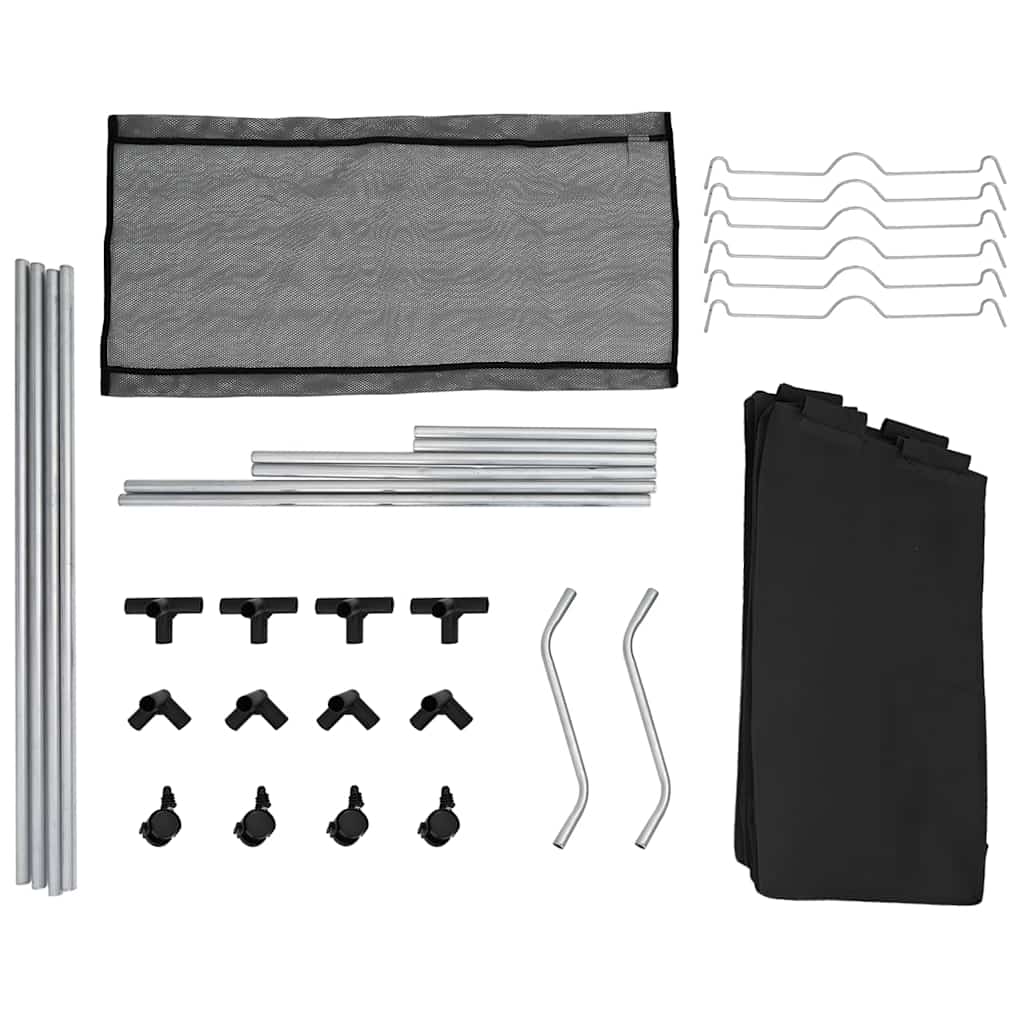 Laundry Sorter with 3 Bags Black Steel