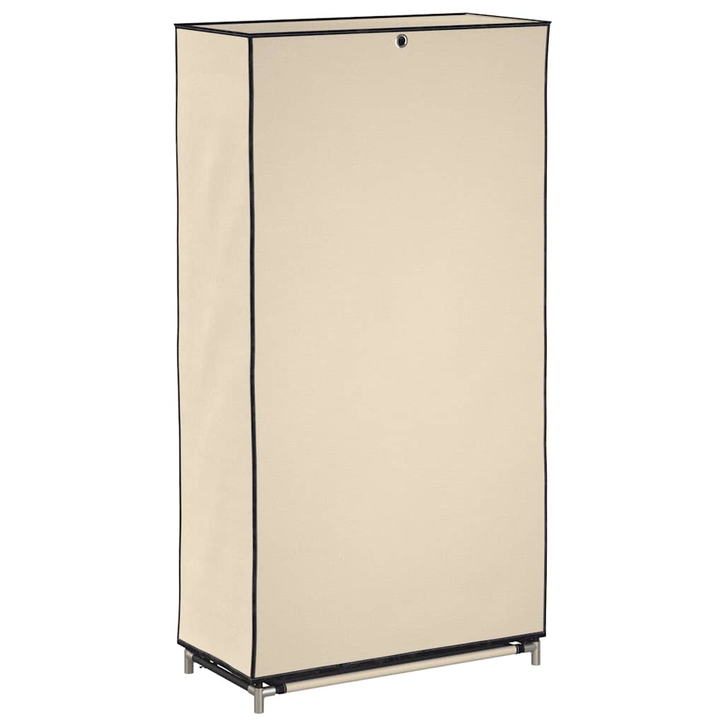 Shoe Cabinet with Cover Cream 58x28x106 cm Fabric