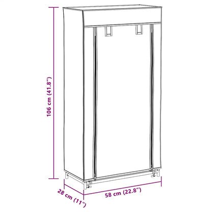 Shoe Cabinet with Cover Grey 58x28x106 cm Fabric