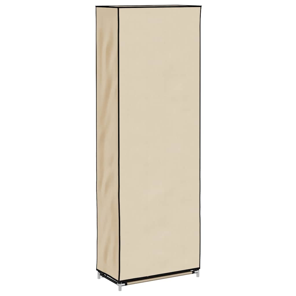 Shoe Cabinet with Cover Cream 57x29x162 cm Fabric