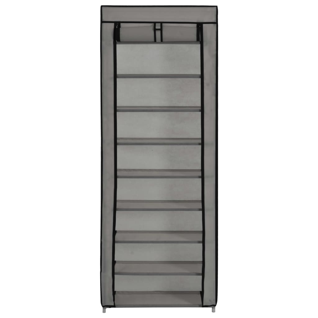 Shoe Cabinet with Cover Grey 57x29x162 cm Fabric