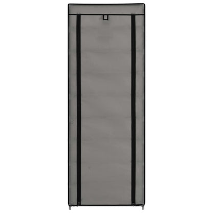Shoe Cabinet with Cover Grey 57x29x162 cm Fabric
