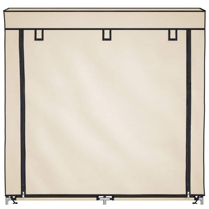 Shoe Cabinet with Cover Cream 115x28x110 cm Fabric