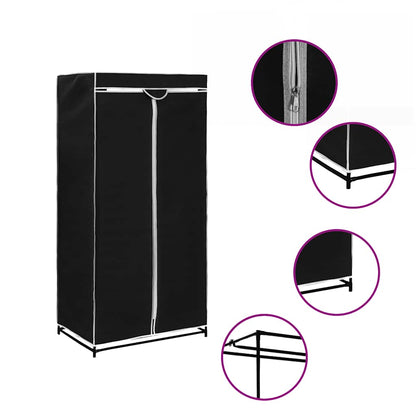 Wardrobe Black 75x50x160 cm