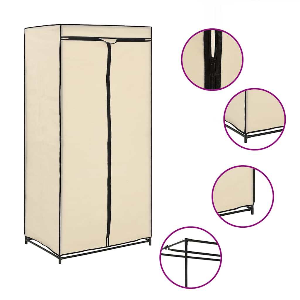 Wardrobe Cream 75x50x160 cm