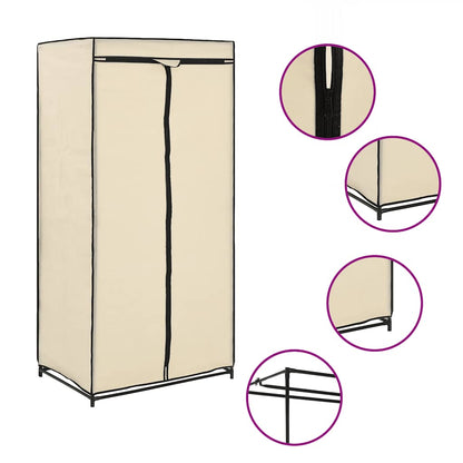 Wardrobe Cream 75x50x160 cm