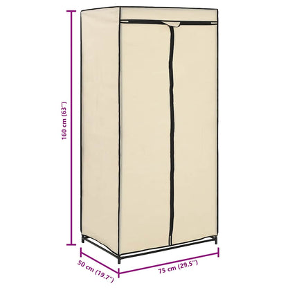 Wardrobe Cream 75x50x160 cm