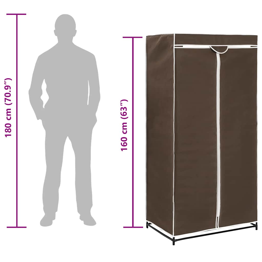 Wardrobes 2 pcs Brown 75x50x160 cm