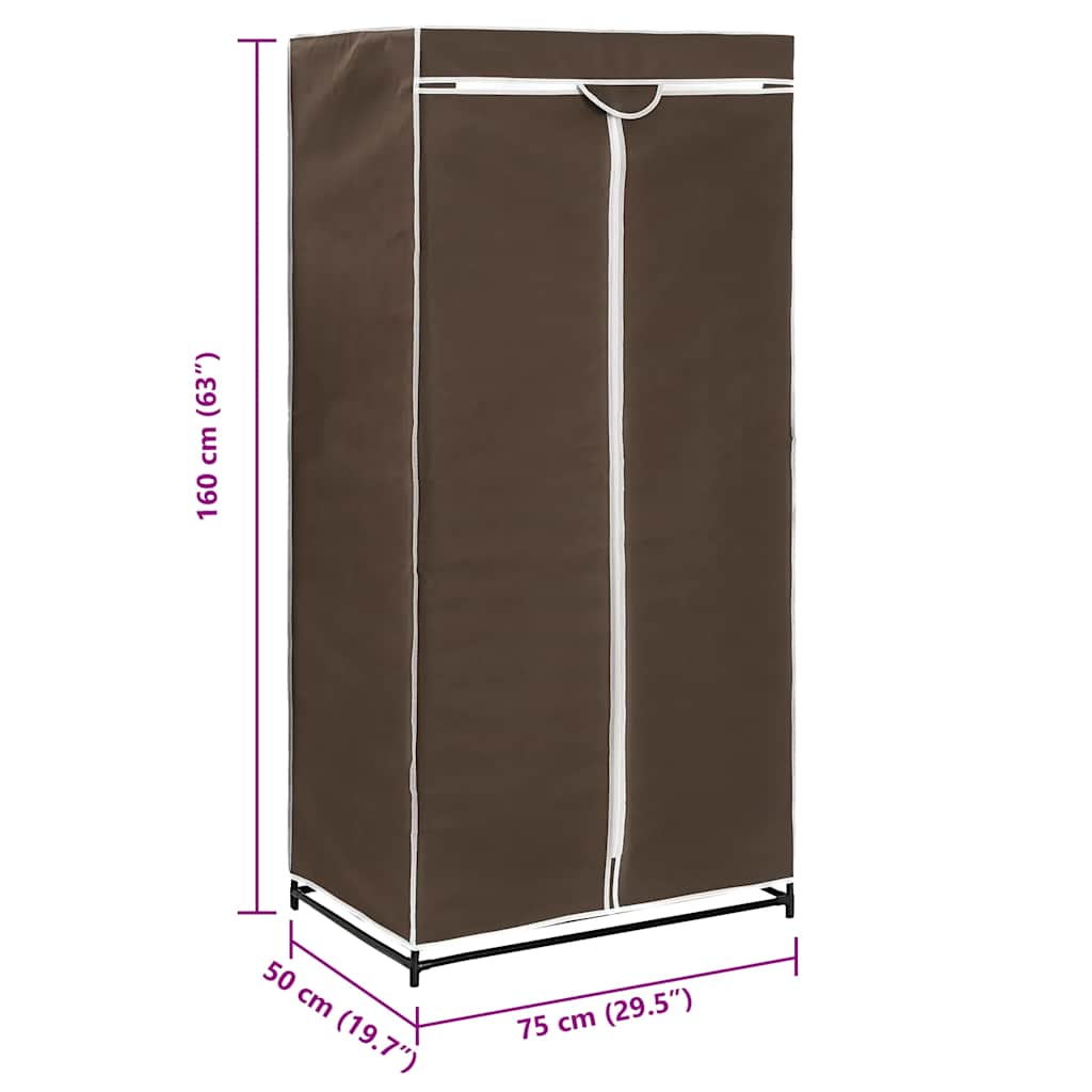 Wardrobes 2 pcs Brown 75x50x160 cm