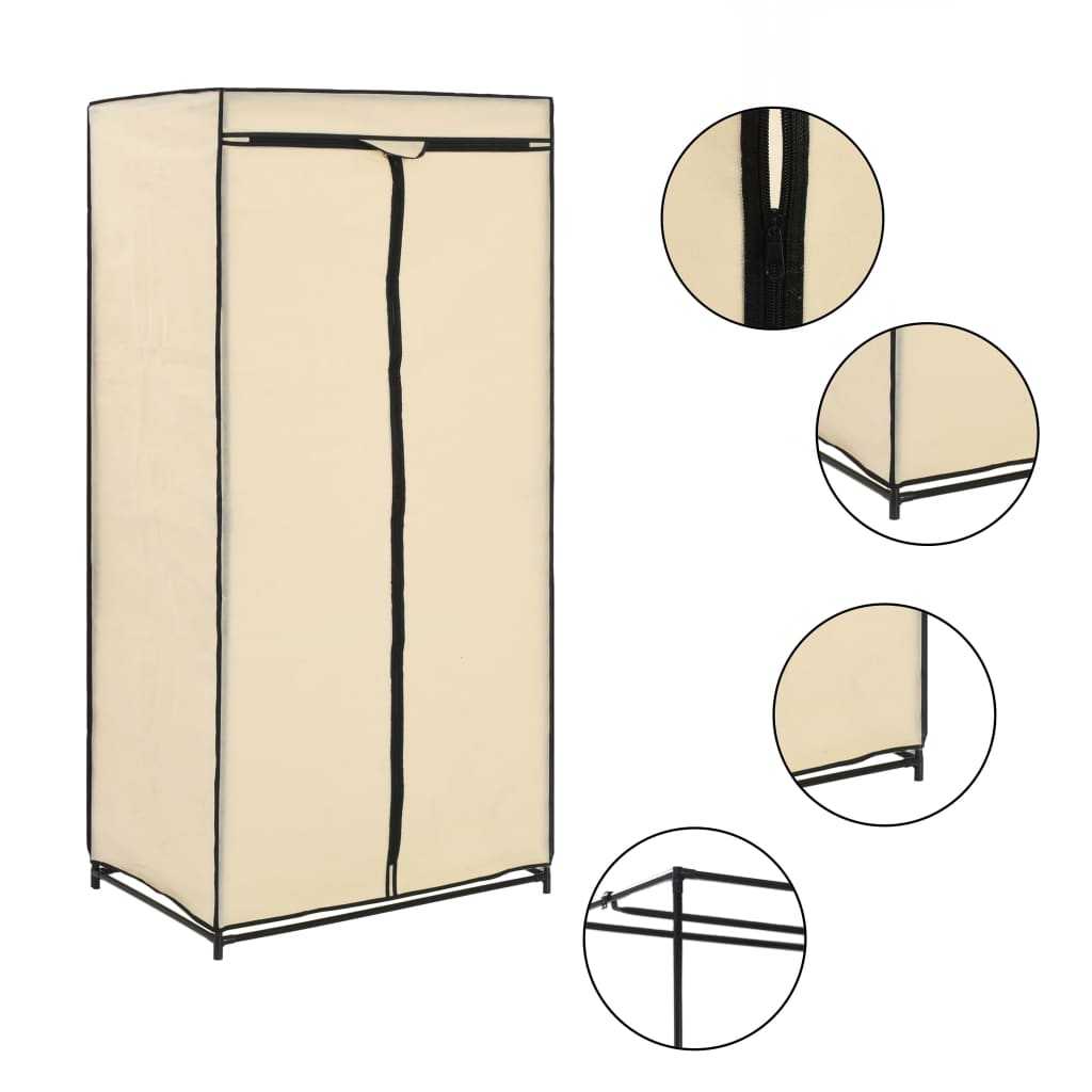 Wardrobes 2 pcs Cream 75x50x160 cm