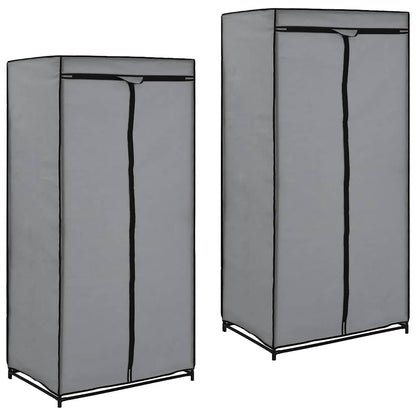 Wardrobes 2 pcs Grey 75x50x160 cm