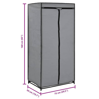 Wardrobes 2 pcs Grey 75x50x160 cm