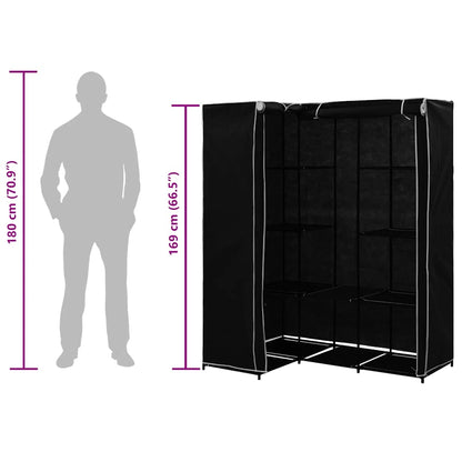 Corner Wardrobe Black 130x87x169 cm