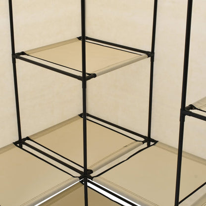 Corner Wardrobe Cream 130x87x169 cm