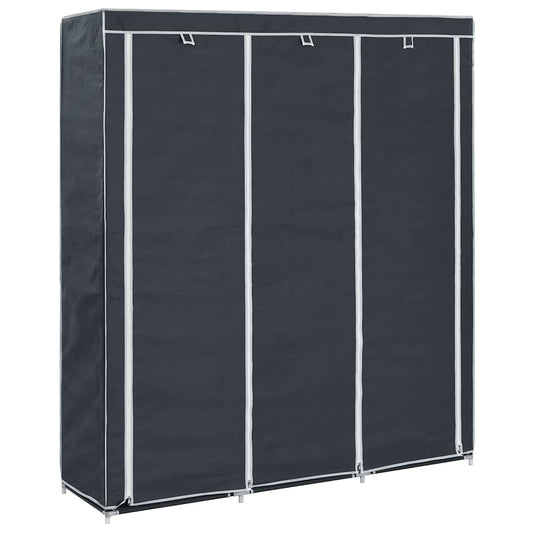 Wardrobe | Black | Polyester | Large | Collapsible | Rectangular