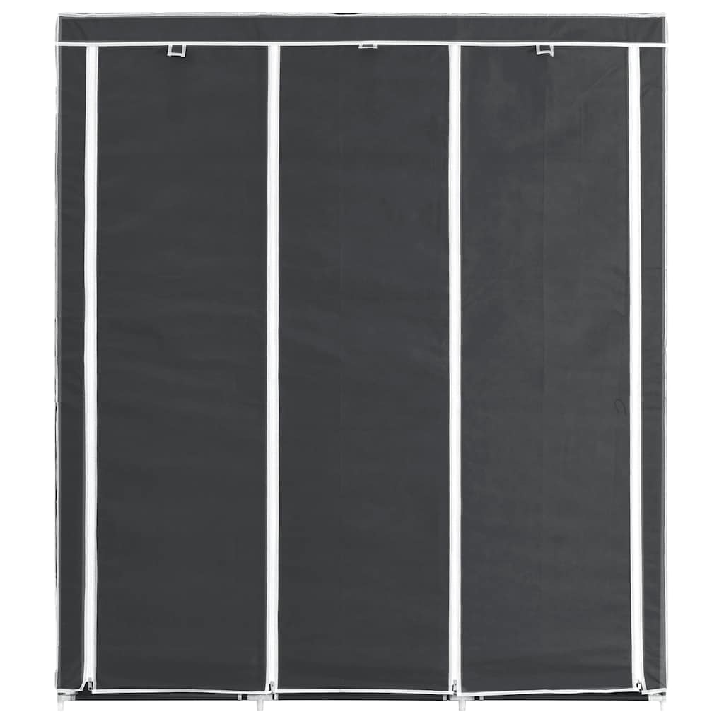 Wardrobe with Compartments and Rods Black 150x45x175 cm Fabric
